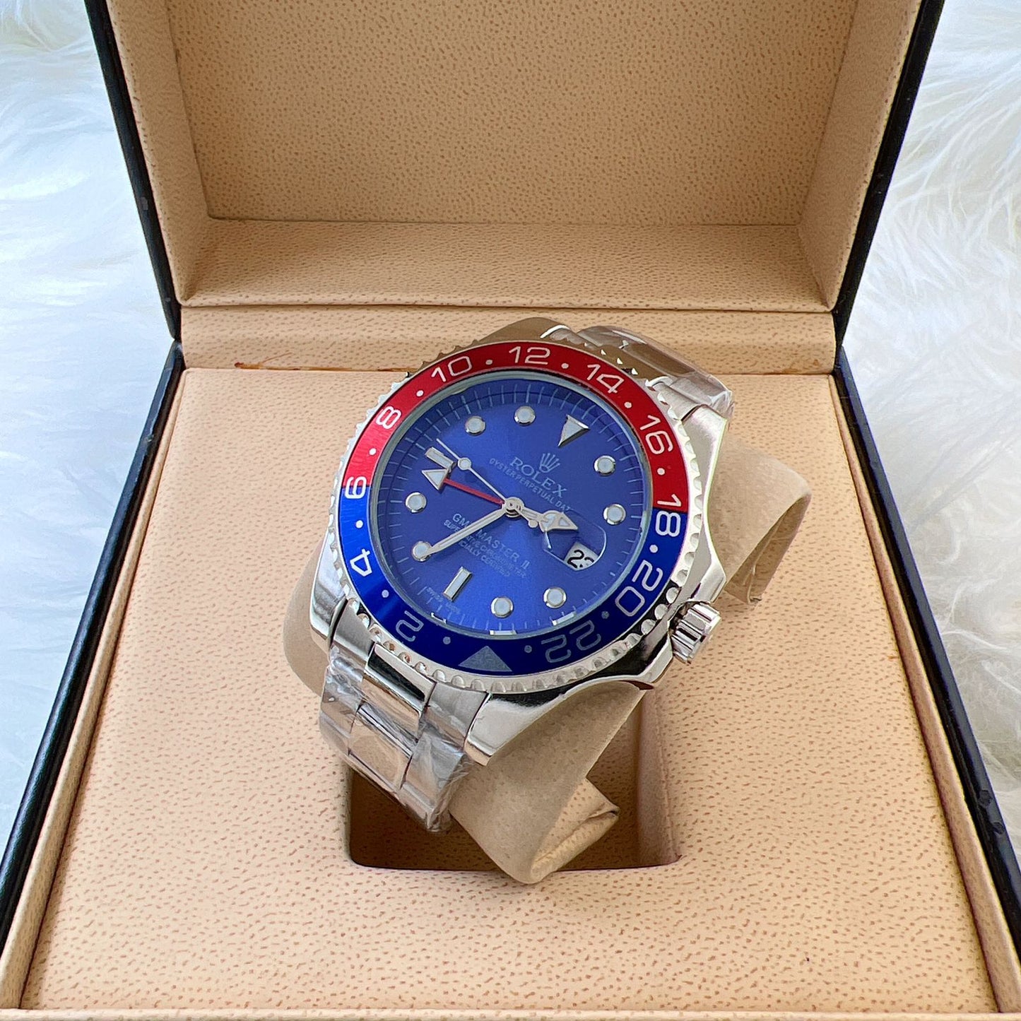 Blue and red with blue Dial